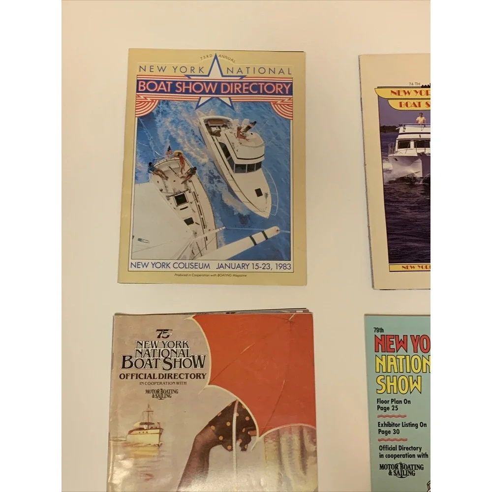 Lot Of 6 New York National Boat Show Directory Magazine Books 1980s, 90, 00 VTG!